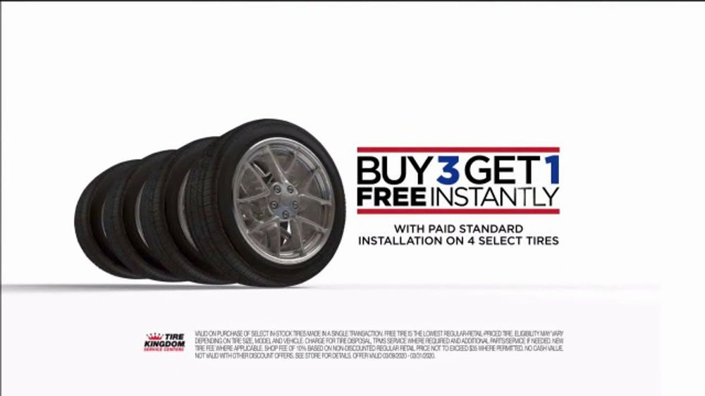 Tire Kingdom TV Commercial Buy Three Get One Free 50 Mail In