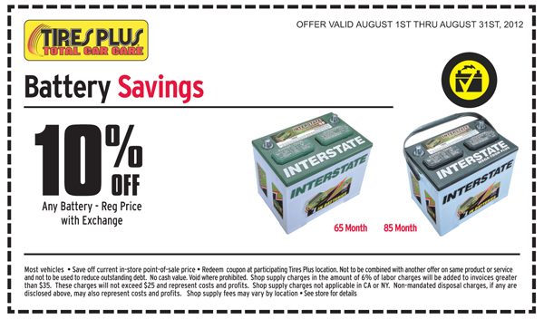 Tires Plus 10 Off Battery Printable Coupon